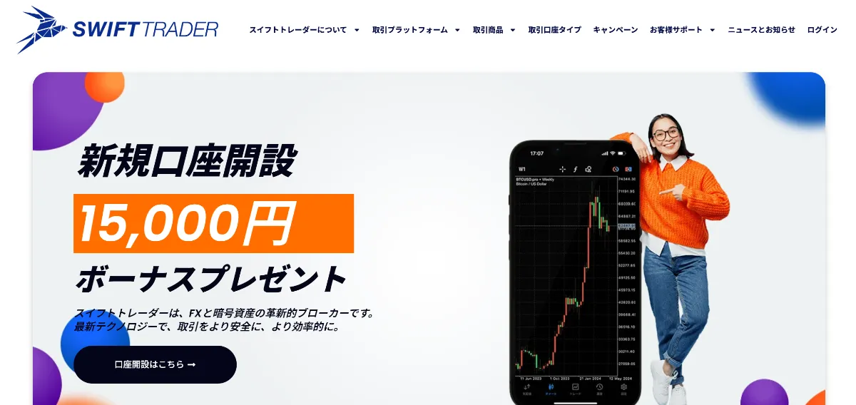 SwiftTraderの口座開設ボーナス
